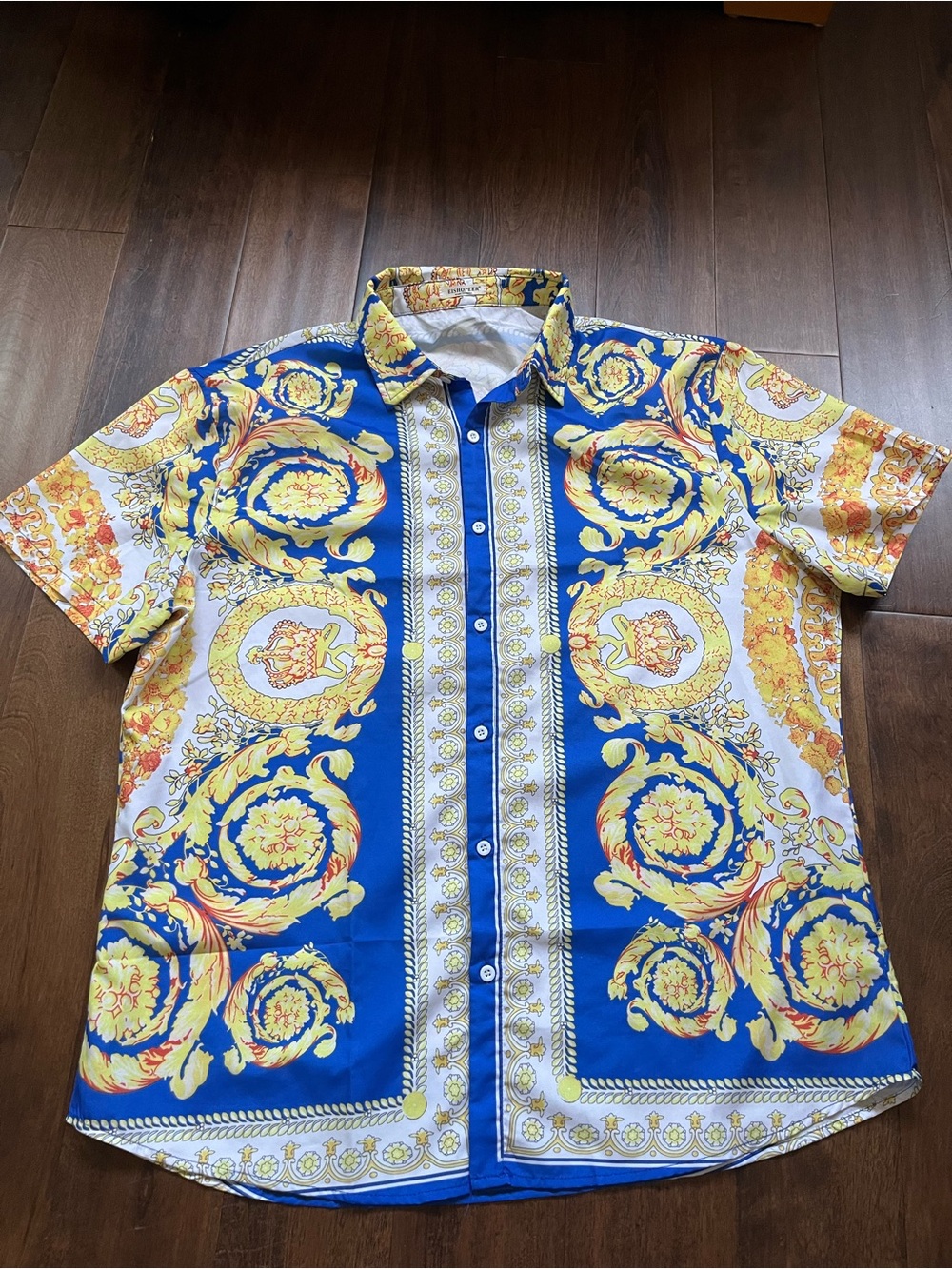 Eishopeer Men's Short-Sleeve Button-Down Shirt